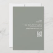 Invitation Mariage Tout en Un Vert Sauge Moderne Monogramme (Dos)