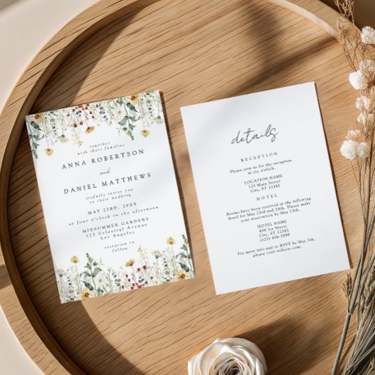 Invitation Mariage Tout En Un Wildflower