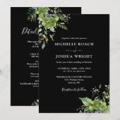 Invitation Mariage Tout En Une Seule Couleur De Feuillage Noi (Devant / Derrière)