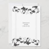 Invitation Mariage traditionnel à fleurs noir et blanc (Dos)