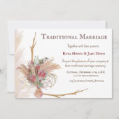 Invitation Mariage traditionnel africain Pampas Protea Accent (Devant)