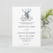 Invitation Mariage traditionnel blanc Indigo Deer Antler (Debout devant)