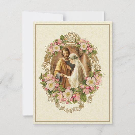 Invitation Mariage traditionnel catholique élégant (Devant)