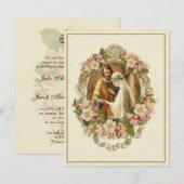 Invitation Mariage traditionnel catholique élégant (Devant / Derrière)