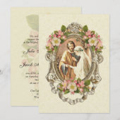 Invitation Mariage traditionnel catholique élégant (Devant / Derrière)