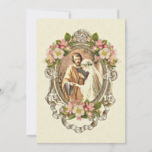 Invitation Mariage traditionnel catholique élégant
