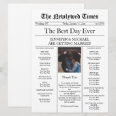 Invitation Mariage traditionnel dans le journal (Devant / Derrière)