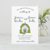 Invitation Mariage traditionnel de l'église aquarelle (Debout devant)