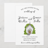 Invitation Mariage traditionnel de l'église aquarelle (Devant / Derrière)