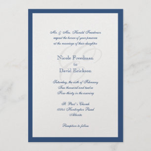 Invitation Mariage traditionnel de monogramme de miroitement