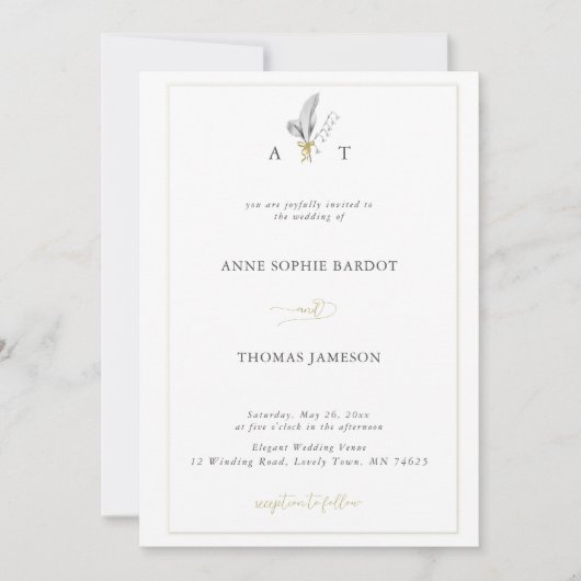 Invitation Mariage traditionnel du cadre de printemps Lily de (Devant)