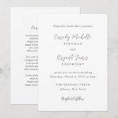 Invitation Mariage Traditionnel Élégant (Devant / Derrière)
