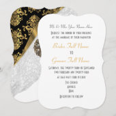 Invitation mariage traditionnel en dentelle blanche noir et o (Devant / Derrière)