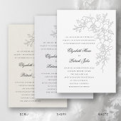 Invitation Mariage Traditionnel Formel Éclat d'Orchidée Blanc