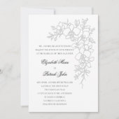 Invitation Mariage Traditionnel Formel Éclat d'Orchidée Blanc (Devant)