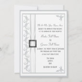 Invitation Mariage traditionnel gris et blanc simple (Dos)