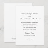 Invitation Mariage Traditionnel Intemporel (Devant / Derrière)