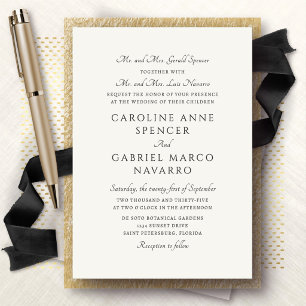 Invitation Mariage Traditionnel Intemporel Sophistiqué