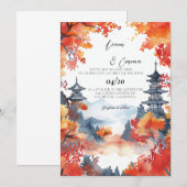 Invitation Mariage traditionnel japonais Kyoto (Devant / Derrière)