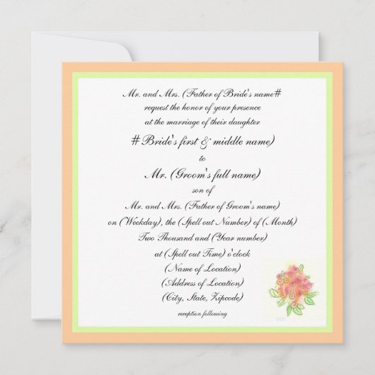 Invitation Mariage traditionnel moderne (Devant)