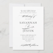 Invitation Mariage traditionnel noir et blanc (Devant)