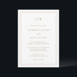 Invitation Mariage traditionnel or élégant<br><div class="desc">Faire-part de mariage classique avec votre monogramme et détails mariages en faux or entouré d'une double bordure. Les couleurs de police et de bordure peuvent être changées en n'importe quelle couleur en cliquant sur le bouton "personnaliser". Un faire-part de mariage de style traditionnel au design propre et intemporel, parfait pour...</div>
