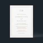 Invitation Mariage traditionnel or élégant<br><div class="desc">Faire-part de mariage classique avec votre monogramme et détails mariages en faux or entouré d'une double bordure. Les couleurs de police et de bordure peuvent être changées en n'importe quelle couleur en cliquant sur le bouton "personnaliser". Un faire-part de mariage de style traditionnel au design propre et intemporel, parfait pour...</div>
