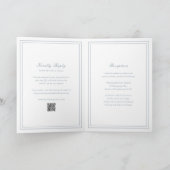 Invitation Mariage Traditionnel Poussiéreux Bleu Code QR Inte (Intérieur)