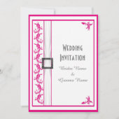Invitation Mariage traditionnel rose Fuchsia (Devant)