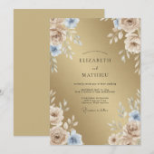 Invitation Mariage Traditionnel Solennel Or (Devant / Derrière)