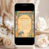Invitation Mariage traditionnel sud-indien avec code QR