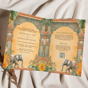 Invitation Mariage traditionnel sud-indien avec code QR photo