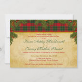 Invitation Mariage traditionnel Tartan de Noël (Dos)