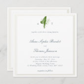 Invitation Mariage traditionnel triple Embossé Lilly Valley (Devant / Derrière)