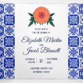 Invitation Mariage Tri-Fold en Carrelage mexicain (Intérieur au milieu)