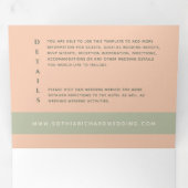 Invitation Mariage Tri-Fold vert Peach Sage (Intérieur en premier)