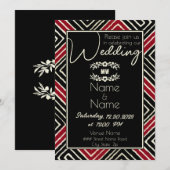 Invitation Mariage tribal africain rouge et noir (Devant / Derrière)
