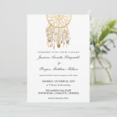Invitation Mariage tribal Boho Dreamcatcher Faux Gold Foil (Debout devant)