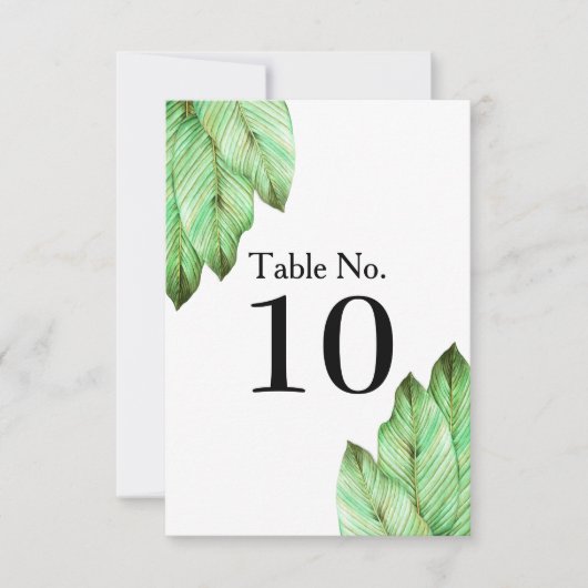 Invitation Mariage tropical à feuillage aquarelle (Devant)