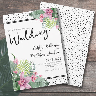 Invitation Mariage Tropical à la Palme Florale