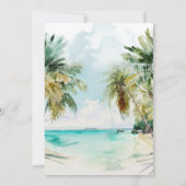 Invitation Mariage tropical à l'aquarelle sur la plage (Dos)