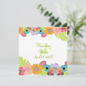 Invitation mariage tropical Ajouter votre arrière - plan (Debout devant)