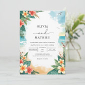 Invitation Mariage Tropical Beach Bliss (Debout devant)