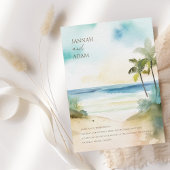 Invitation Mariage Tropical Beach Palm Trees