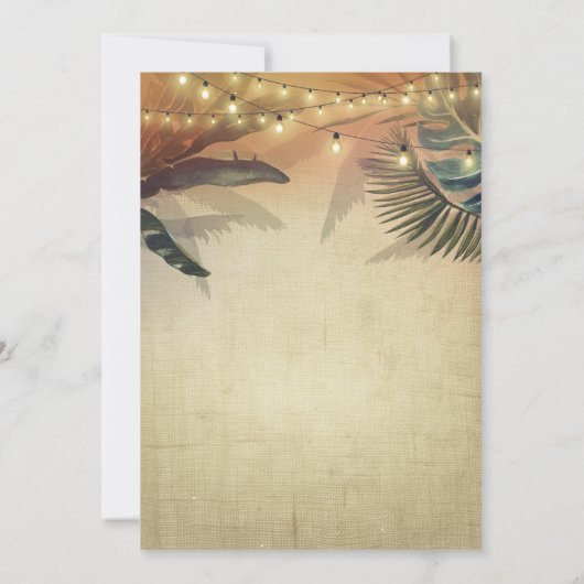 Invitation Mariage Tropical Beach Palms and Pineappy (Dos)