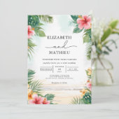 Invitation Mariage Tropical Bloom Paradise (Debout devant)