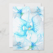 Invitation Mariage Tropical Blue Orchid & Sea Turtles (Dos)