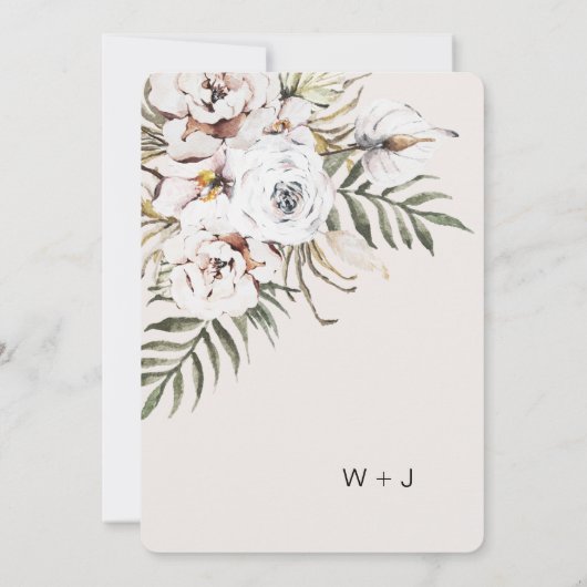 Invitation Mariage tropical Boho (Dos)