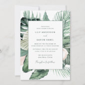 Invitation Mariage tropical botanique (Devant)