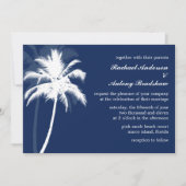 Invitation Mariage Tropical Breeze Blue Palm Trees (Devant)